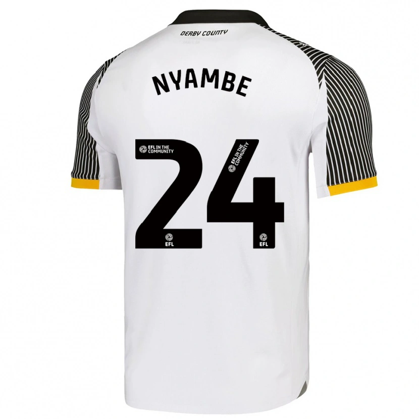 Danxen Mujer Camiseta Ryan Nyambe #24 Blanco Negro 1ª Equipación 2025/26 La Camisa