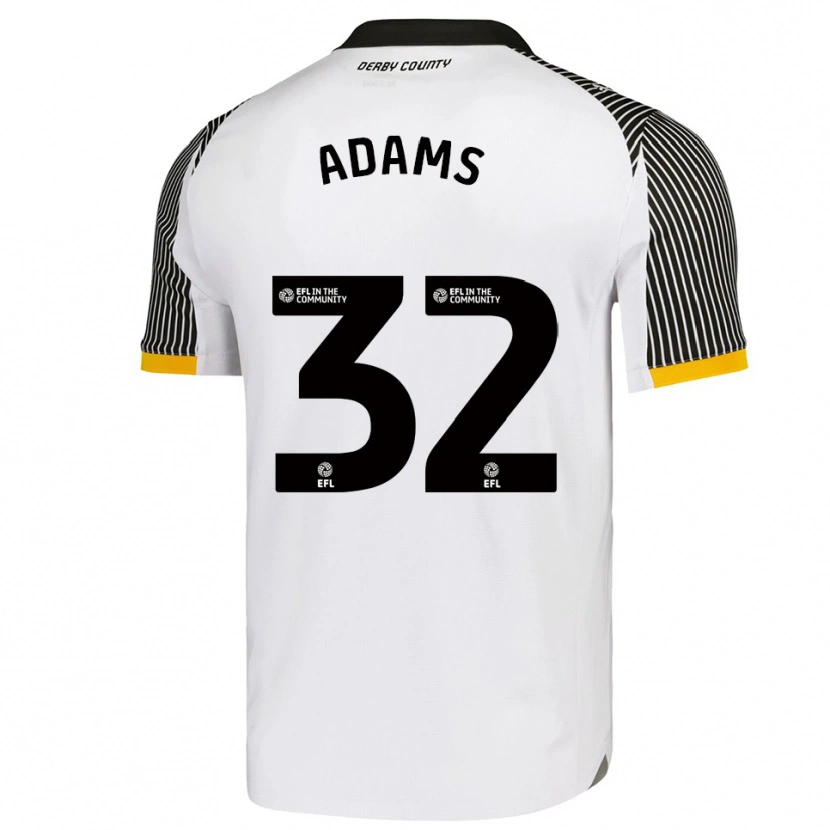 Danxen Mujer Camiseta Ebou Adams #32 Blanco Negro 1ª Equipación 2025/26 La Camisa