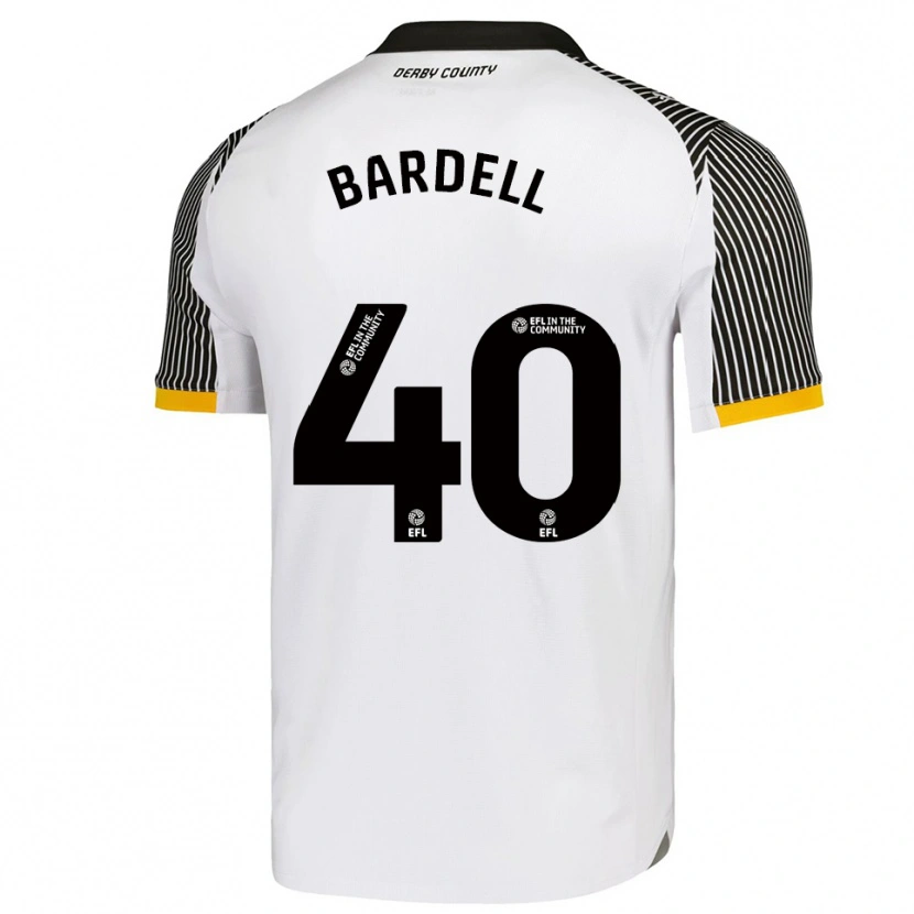 Danxen Mujer Camiseta Max Bardell #40 Blanco Negro 1ª Equipación 2025/26 La Camisa