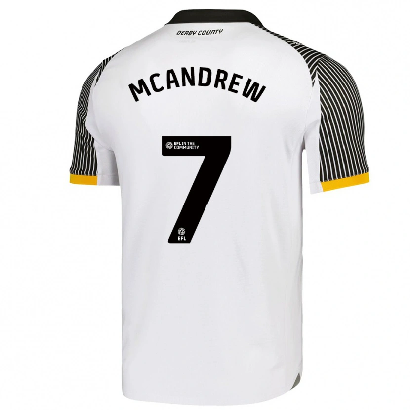 Danxen Mujer Camiseta Niall Mcandrew #7 Blanco Negro 1ª Equipación 2025/26 La Camisa