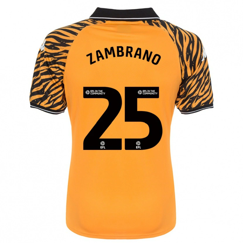 Danxen Mujer Camiseta Óscar Zambrano #25 Naranja Negro 1ª Equipación 2025/26 La Camisa