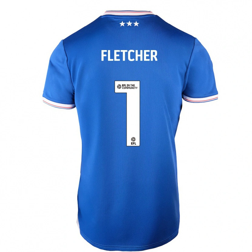 Danxen Mujer Camiseta William Fletcher #1 Azul Blanco 1ª Equipación 2025/26 La Camisa