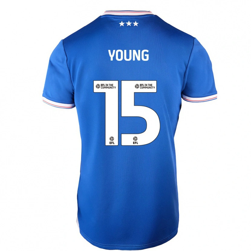 Danxen Mujer Camiseta Ashley Young #15 Azul Blanco 1ª Equipación 2025/26 La Camisa