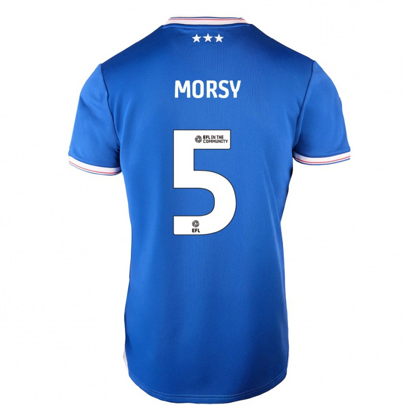 Danxen Mujer Camiseta Samy Morsy #5 Azul Blanco 1ª Equipación 2025/26 La Camisa
