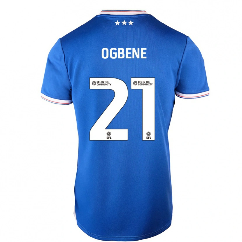 Danxen Mujer Camiseta Chiedozie Ogbene #21 Azul Blanco 1ª Equipación 2025/26 La Camisa