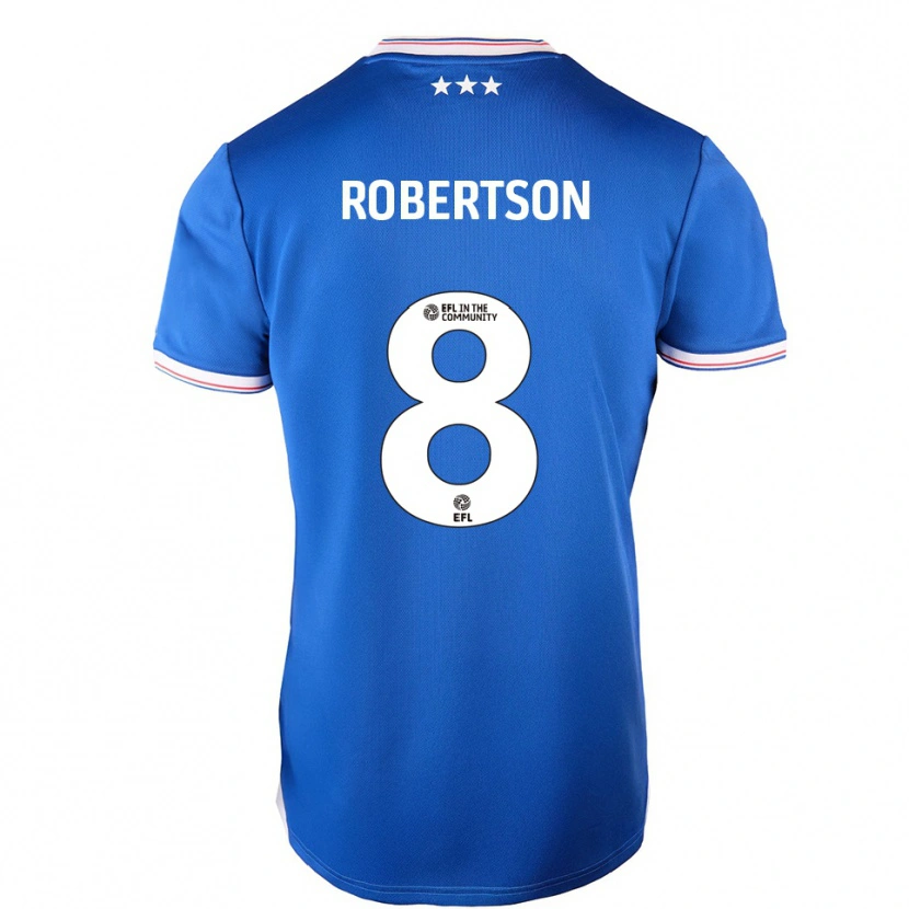 Danxen Mujer Camiseta Kyra Robertson #8 Azul Blanco 1ª Equipación 2025/26 La Camisa