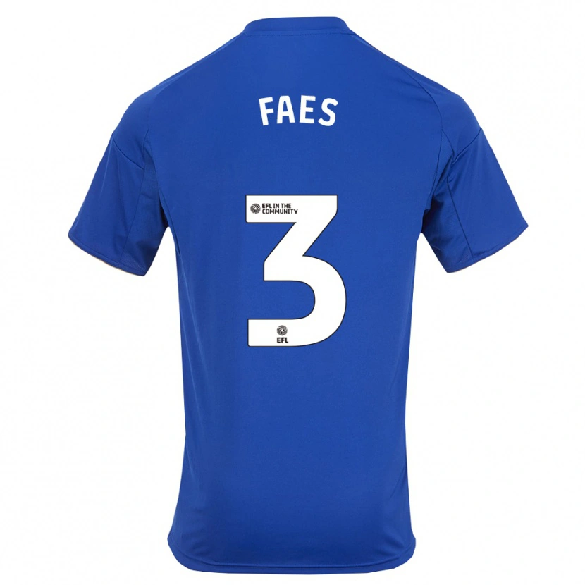 Danxen Mujer Camiseta Wout Faes #3 Azul Oro 1ª Equipación 2025/26 La Camisa