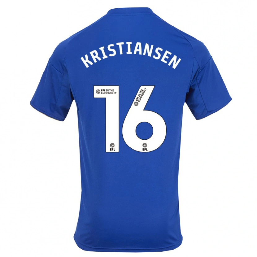 Danxen Mujer Camiseta Victor Kristiansen #16 Azul Oro 1ª Equipación 2025/26 La Camisa