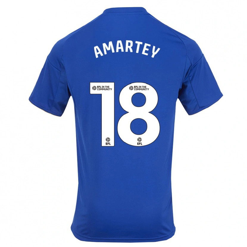 Danxen Mujer Camiseta Daniel Amartey #18 Azul Oro 1ª Equipación 2025/26 La Camisa