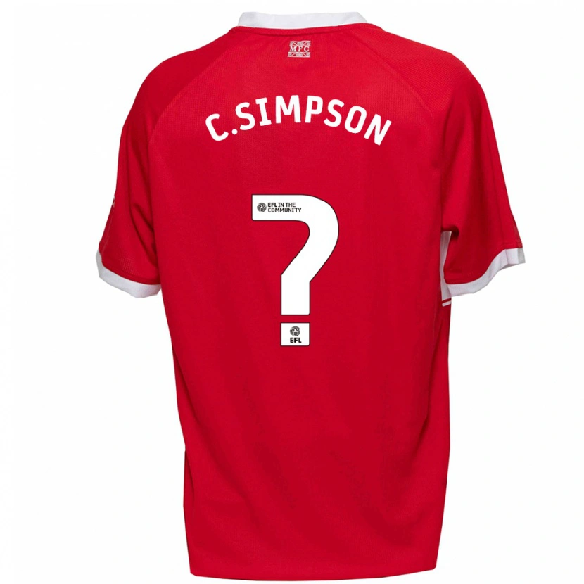 Danxen Mujer Camiseta Cameron Simpson #0 Rojo Blanco 1ª Equipación 2025/26 La Camisa