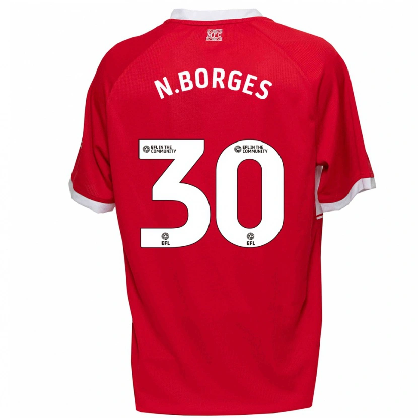 Danxen Mujer Camiseta Neto Borges #30 Rojo Blanco 1ª Equipación 2025/26 La Camisa