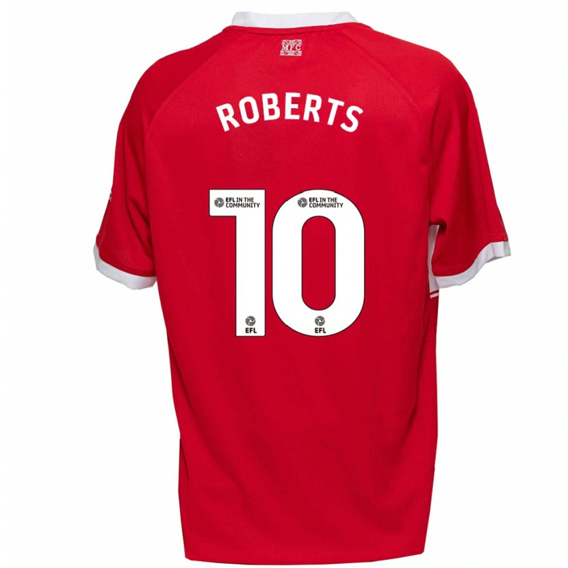 Danxen Mujer Camiseta Joe Roberts #10 Rojo Blanco 1ª Equipación 2025/26 La Camisa