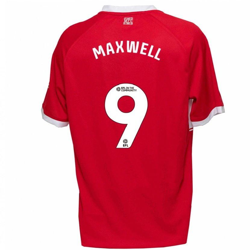 Danxen Mujer Camiseta Armani Maxwell #9 Rojo Blanco 1ª Equipación 2025/26 La Camisa
