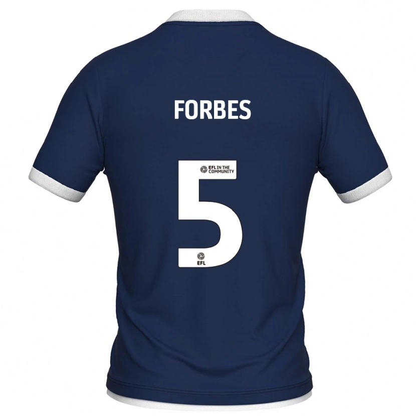 Danxen Mujer Camiseta Dean Forbes #5 Azul Marino Blanco 1ª Equipación 2025/26 La Camisa