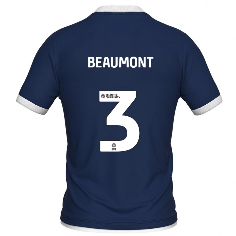 Danxen Mujer Camiseta George Beaumont #3 Azul Marino Blanco 1ª Equipación 2025/26 La Camisa