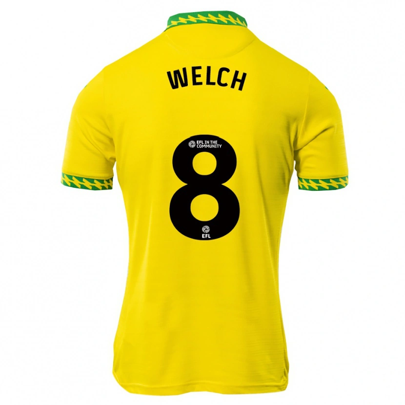Danxen Mujer Camiseta Finley Welch #8 Blanco Verde 1ª Equipación 2025/26 La Camisa