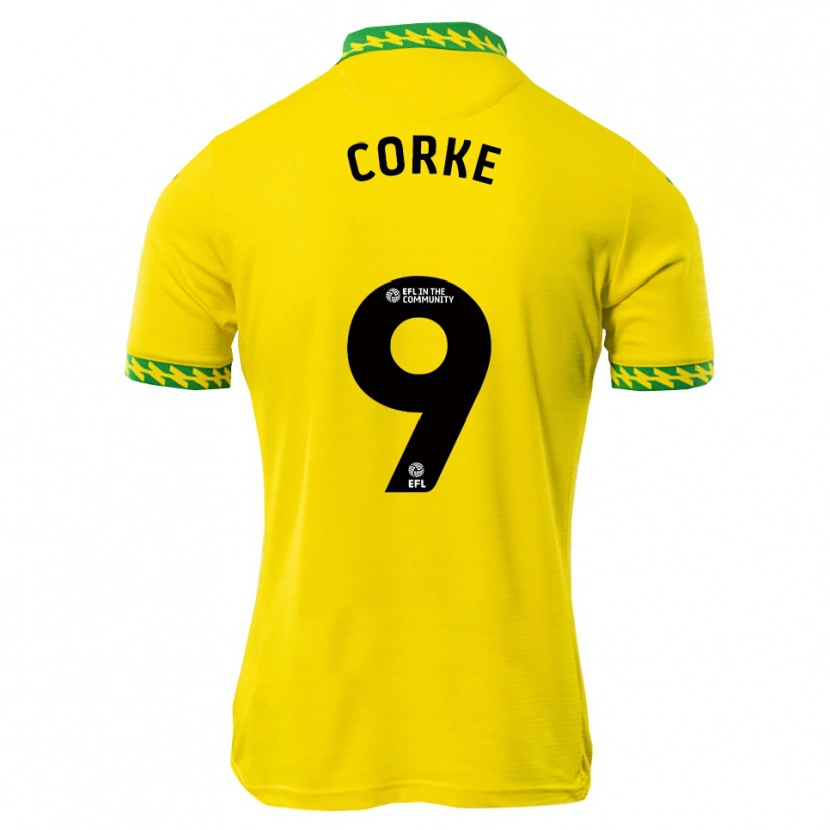 Danxen Mujer Camiseta Finn Corke #9 Blanco Verde 1ª Equipación 2025/26 La Camisa