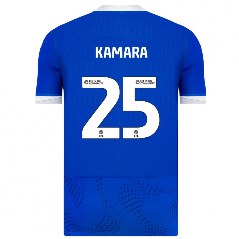 Danxen Mujer Camiseta Abdoulaye Kamara #25 Azul Blanco 1ª Equipación 2025/26 La Camisa