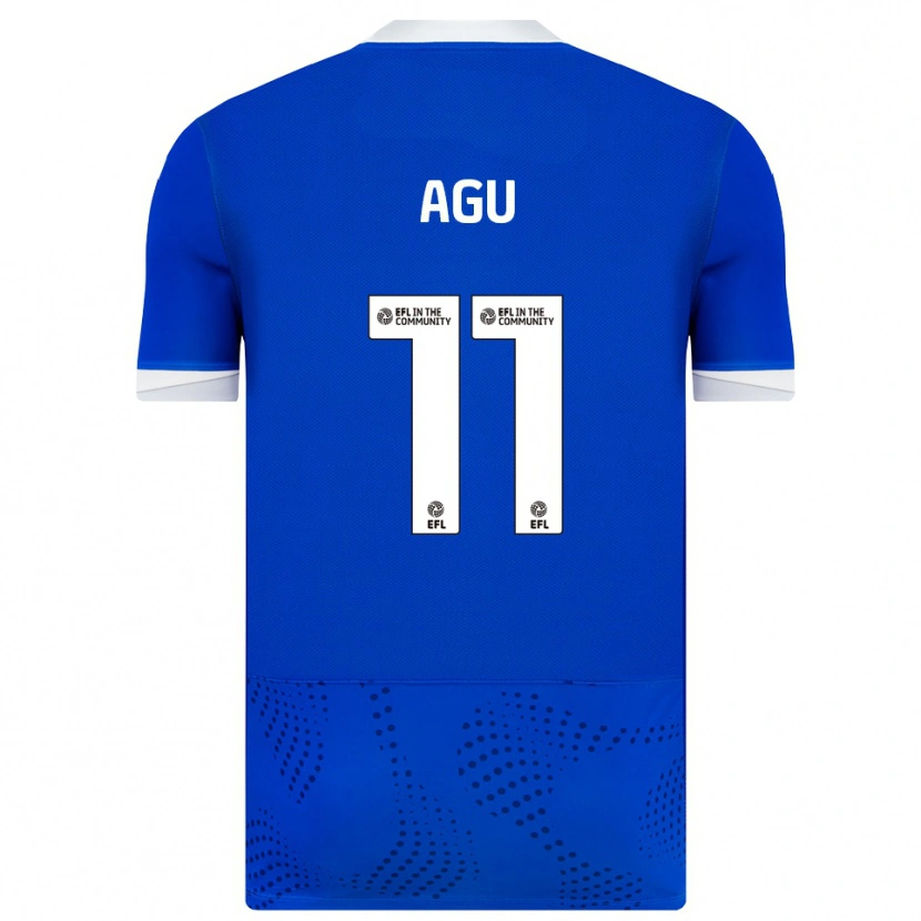 Danxen Mujer Camiseta Chinedu Agu #11 Azul Blanco 1ª Equipación 2025/26 La Camisa
