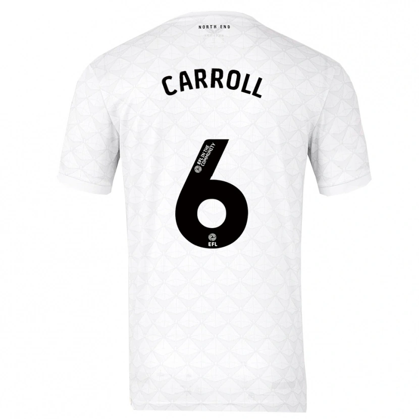 Danxen Mujer Camiseta Jenna Carroll #6 Blanco Rojo 1ª Equipación 2025/26 La Camisa