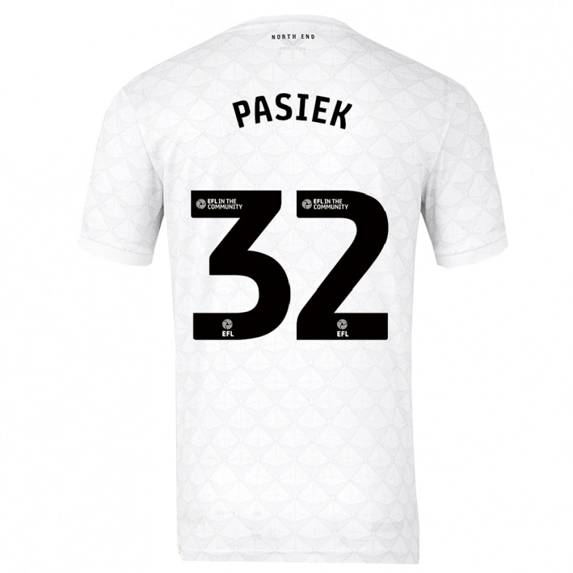 Danxen Mujer Camiseta Kacper Pasiek #32 Blanco Rojo 1ª Equipación 2025/26 La Camisa