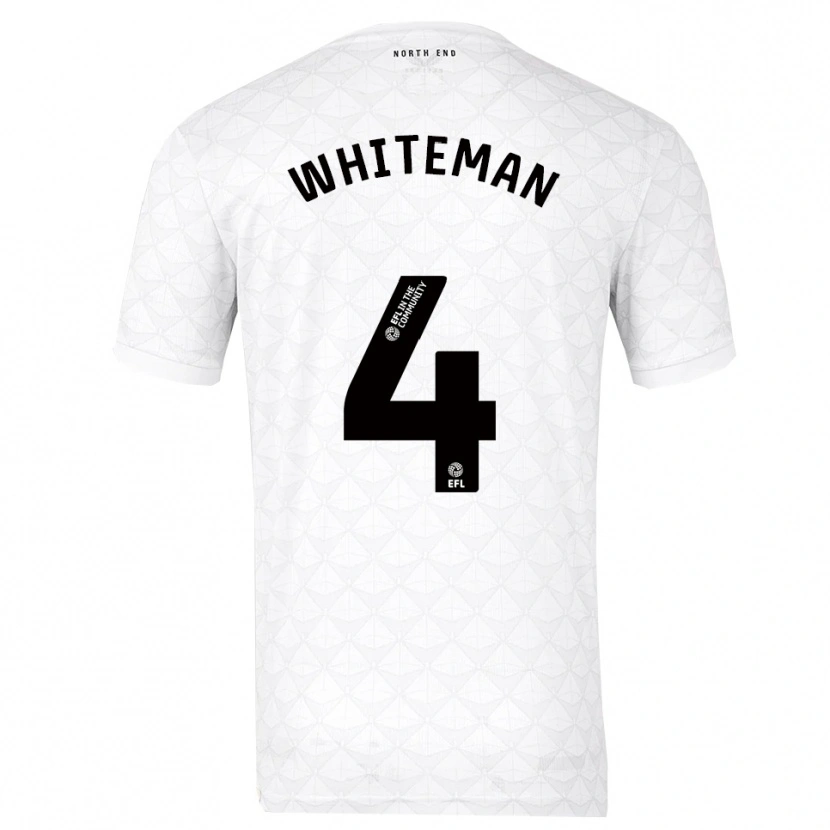 Danxen Mujer Camiseta Ben Whiteman #4 Blanco Rojo 1ª Equipación 2025/26 La Camisa