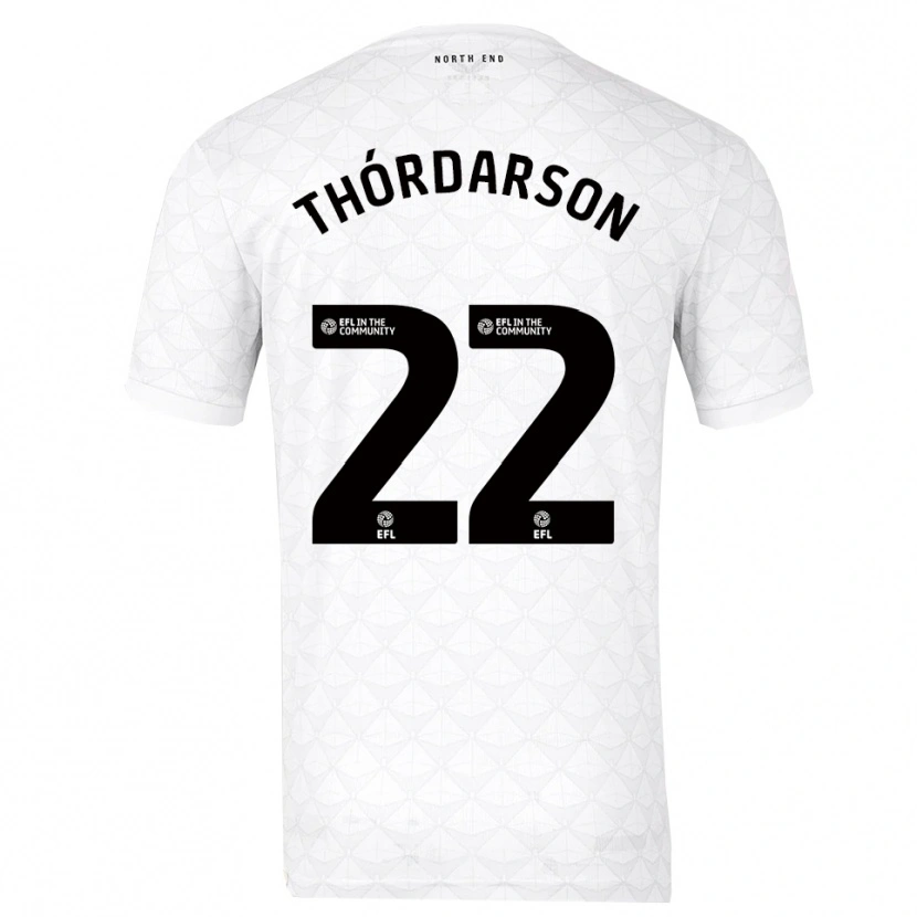 Danxen Mujer Camiseta Stefán Teitur Thórdarson #22 Blanco Rojo 1ª Equipación 2025/26 La Camisa