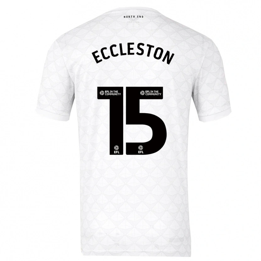 Danxen Mujer Camiseta Ethan Eccleston #15 Blanco Rojo 1ª Equipación 2025/26 La Camisa