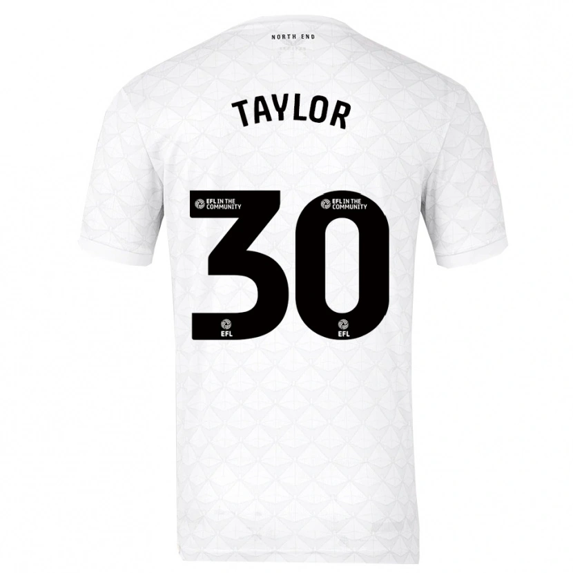 Danxen Mujer Camiseta Kian Taylor #30 Blanco Rojo 1ª Equipación 2025/26 La Camisa