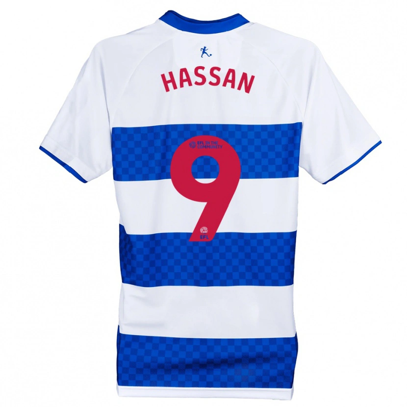 Danxen Mujer Camiseta Ridwan Hassan #9 Azul Blanco 1ª Equipación 2025/26 La Camisa