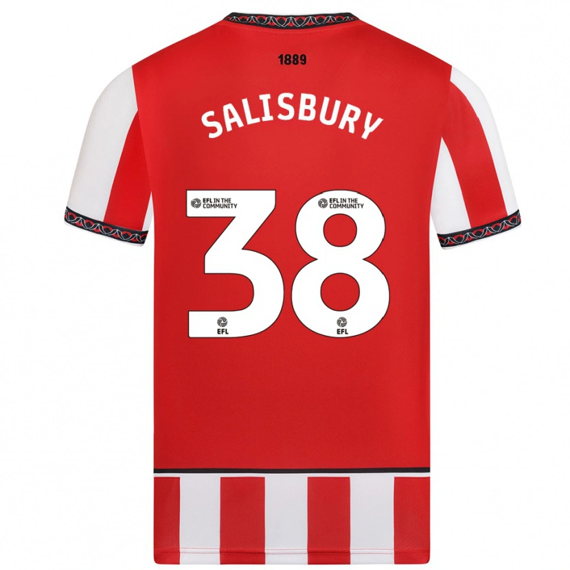 Danxen Mujer Camiseta Chloe Salisbury #38 Rojo Blanco 1ª Equipación 2025/26 La Camisa
