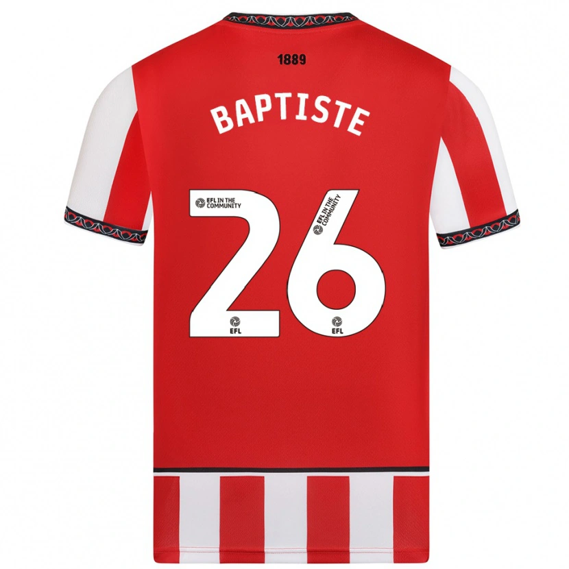 Danxen Mujer Camiseta Jamal Baptiste #26 Rojo Blanco 1ª Equipación 2025/26 La Camisa