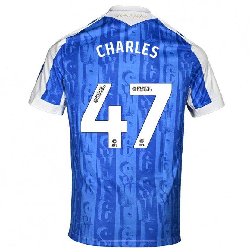 Danxen Mujer Camiseta Pierce Charles #47 Azul Blanco 1ª Equipación 2025/26 La Camisa