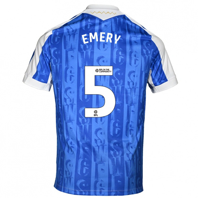 Danxen Mujer Camiseta Joe Emery #5 Azul Blanco 1ª Equipación 2025/26 La Camisa