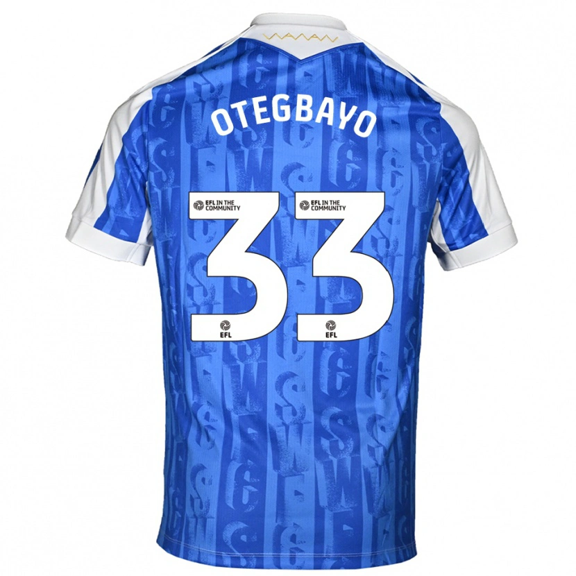 Danxen Mujer Camiseta Gabriel Otegbayo #33 Azul Blanco 1ª Equipación 2025/26 La Camisa
