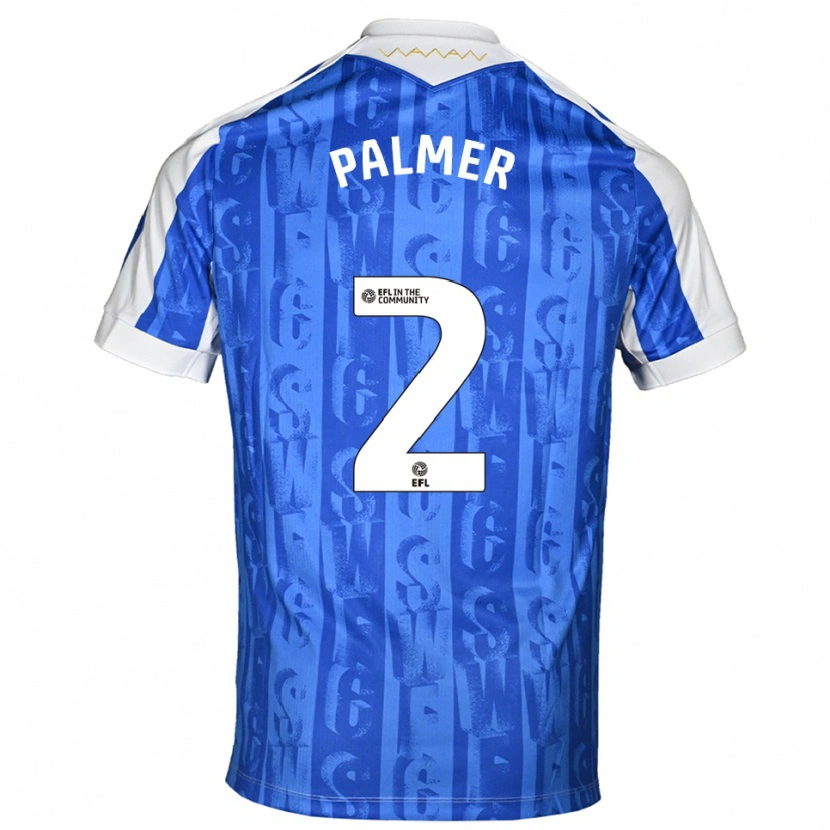 Danxen Mujer Camiseta Liam Palmer #2 Azul Blanco 1ª Equipación 2025/26 La Camisa