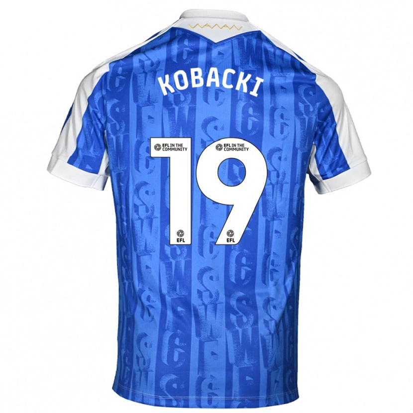 Danxen Mujer Camiseta Olaf Kobacki #19 Azul Blanco 1ª Equipación 2025/26 La Camisa