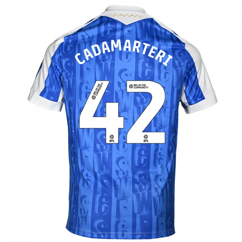 Danxen Mujer Camiseta Bailey Cadamarteri #42 Azul Blanco 1ª Equipación 2025/26 La Camisa
