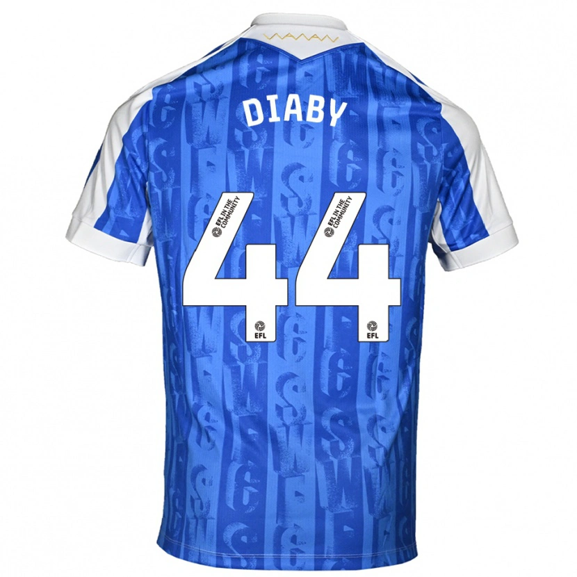 Danxen Mujer Camiseta Momo Diaby #44 Azul Blanco 1ª Equipación 2025/26 La Camisa