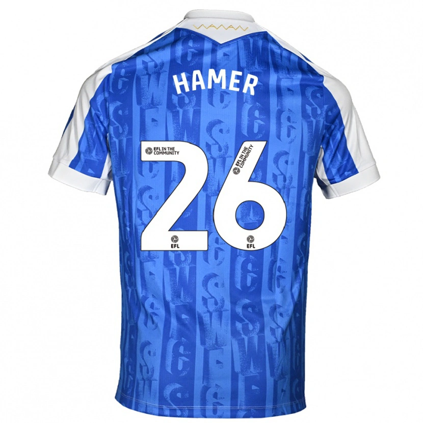 Danxen Mujer Camiseta Ben Hamer #26 Azul Blanco 1ª Equipación 2025/26 La Camisa