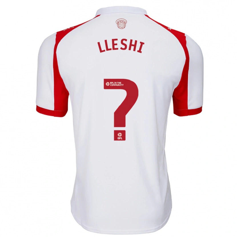 Danxen Mujer Camiseta Henri Lleshi #0 Blanco Rojo 1ª Equipación 2025/26 La Camisa