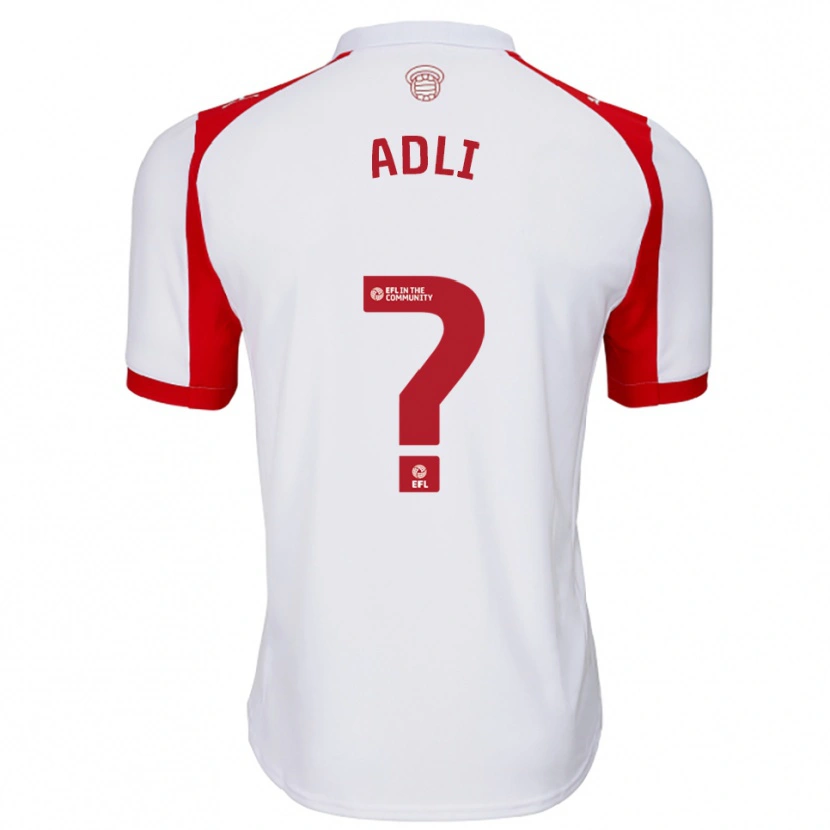 Danxen Mujer Camiseta Mohamed Adli #0 Blanco Rojo 1ª Equipación 2025/26 La Camisa