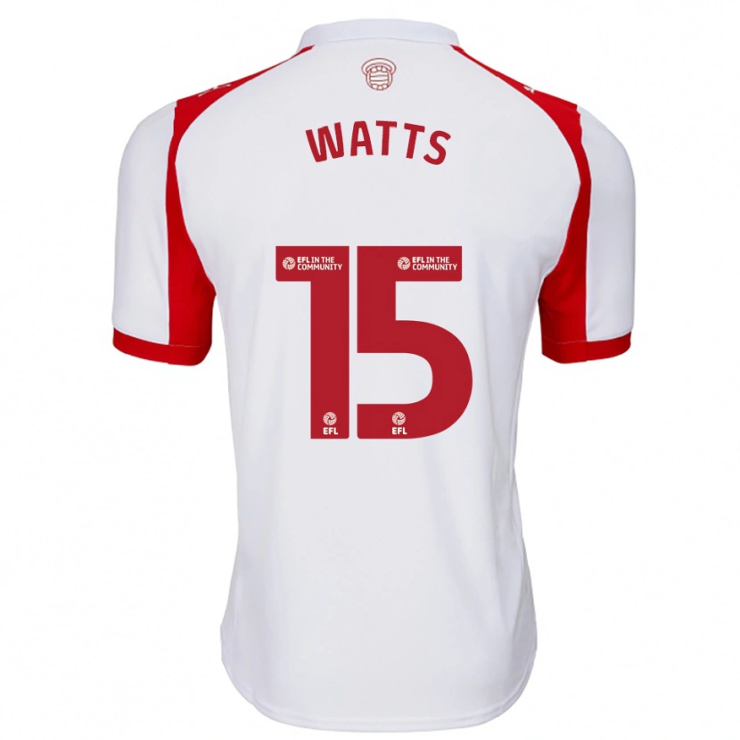 Danxen Mujer Camiseta Harry Watts #15 Blanco Rojo 1ª Equipación 2025/26 La Camisa