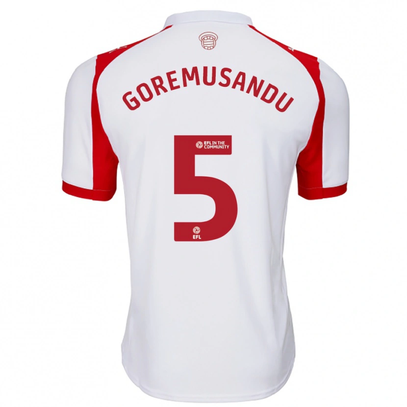 Danxen Mujer Camiseta Tino Goremusandu #5 Blanco Rojo 1ª Equipación 2025/26 La Camisa