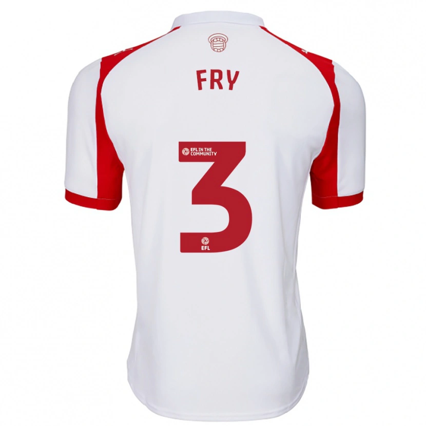 Danxen Mujer Camiseta Max Fry #3 Blanco Rojo 1ª Equipación 2025/26 La Camisa