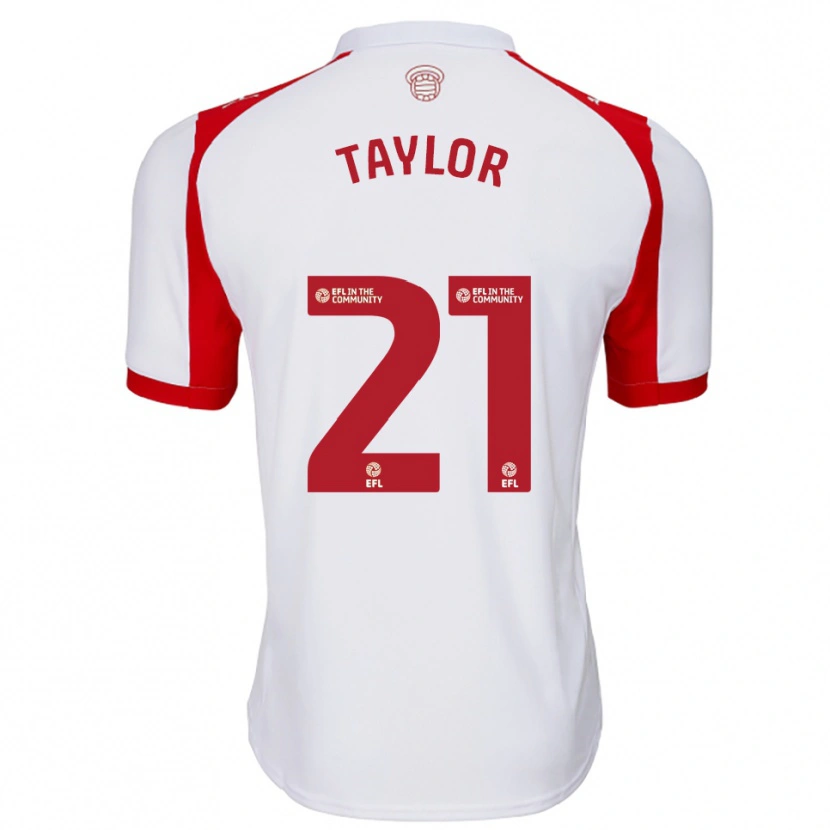 Danxen Mujer Camiseta Charlie Taylor #21 Blanco Rojo 1ª Equipación 2025/26 La Camisa