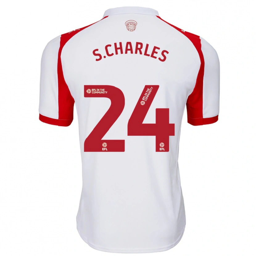 Danxen Mujer Camiseta Shea Charles #24 Blanco Rojo 1ª Equipación 2025/26 La Camisa
