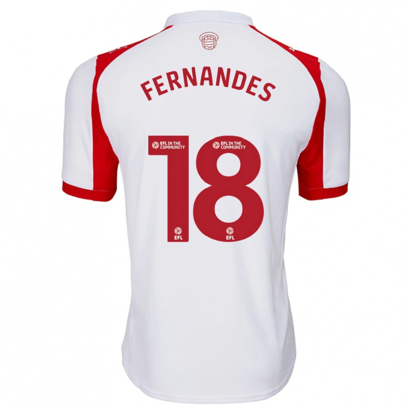 Danxen Mujer Camiseta Mateus Fernandes #18 Blanco Rojo 1ª Equipación 2025/26 La Camisa