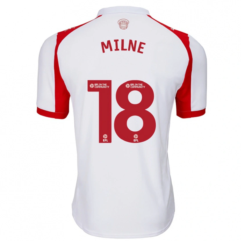 Danxen Mujer Camiseta Isabel Milne #18 Blanco Rojo 1ª Equipación 2025/26 La Camisa