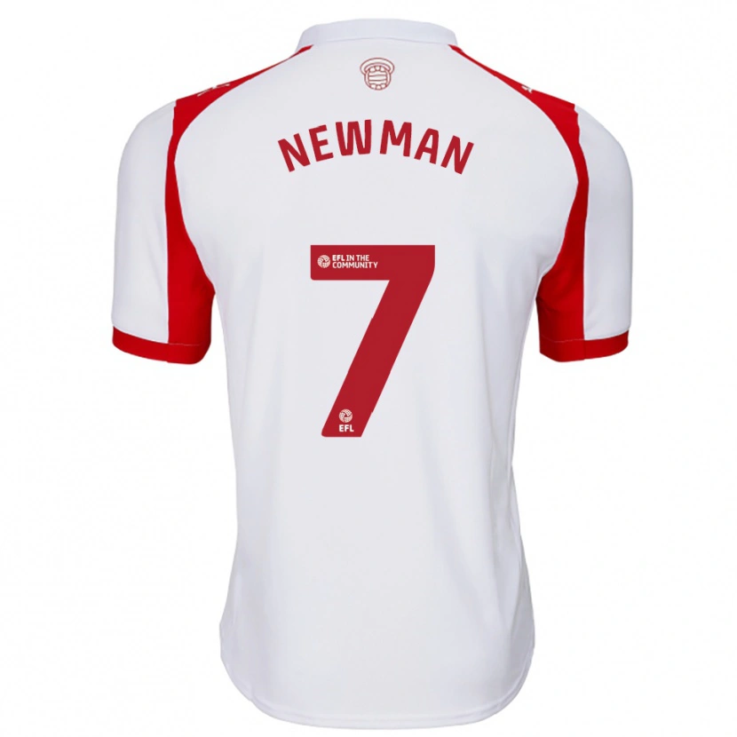 Danxen Mujer Camiseta Oli Newman #7 Blanco Rojo 1ª Equipación 2025/26 La Camisa